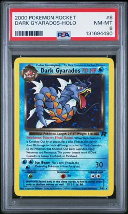 Pokemon Dark Gyarados Holo 8/82 Team Rocket Unlimited English PSA 8 - Image 1