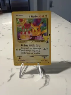 Birthday Pikachu 24 Holo Black Star Celebrations Promo Pokemon Card NM - Mint - Image 1