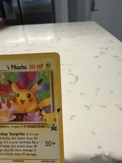 Birthday Pikachu 24 Holo Black Star Celebrations Promo Pokemon Card NM - Mint - Image 3