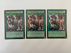 3x Triple Tactics Thrust (Playset) CH01-EN030 Ultra Rare 1st Edition NM Yugioh - Image 1