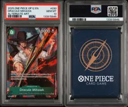 2025 ONE PIECE OP12-LEGACY OF THE MASTER ALTERNATE ART DRACULE MIHAWK PSA 10 - Image 1
