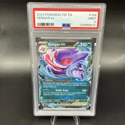 Gengar ex PSA 9 Mint 2024 Pokemon TCG Temporal Forces Holo Rare 104/162 - Image 1