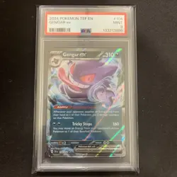 GENGAR EX 2024 POKEMON TEMPORAL FORCES DOUBLE RARE 104/162 MINT PSA 9 - Image 1