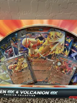 Blaziken ex & Volcanion ex Premium Collection 2025 Exclusive AMAZON Pokemon TCG - Image 4