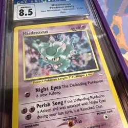 2001 Pokemon Misdreavous Neo Revelation **DOUBLE HOLO ERROR** CGC 8.5 - Image 3