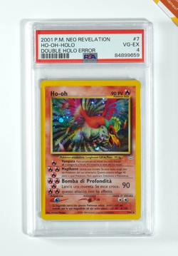 Pokemon PSA 4 Ho-oh #7 Holo Neo Revelation 2001 Italiano Double Holo ERROR - Image 1