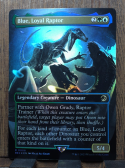 MTG Blue, Loyal Raptor (FOIL Borderless) Universes Beyond: Jurassic World Col.. - Image 1