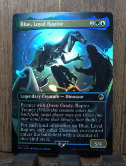 MTG Blue, Loyal Raptor (FOIL Borderless) Universes Beyond: Jurassic World Col.. - Image 2