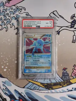 PSA 8 Glaceon LV.X Holo Pokemon Card 98/100 D&P Majestic Dawn 2008 NM/Mint - Image 1