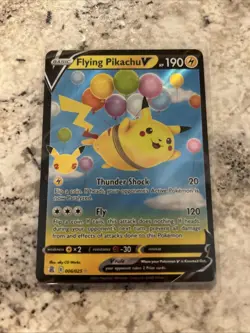 Pokemon TCG Flying Pikachu v Celebrations Holo Ultra Rare Lightning Card 006/025 - Image 1