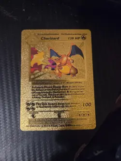 Charizard 120 HP, Pokemon Gold Foil Card 4/102, Card Collectible/Free Shipping - Image 1