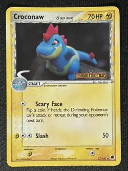 Croconaw 27/101 EX Dragon Frontiers Stamped Reverse Holo Pokemon Card NM - Image 1