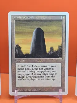 🟤🟤🟤 (4) 1994 Magic The Gathering BASALT MONOLITH REVISED 3RD EDITION PLAYED - Image 3