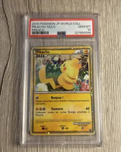 PSA 10 Pikachu Holo Promo French Pikachu World Collection 2010 Japanese Pokemon - Image 1