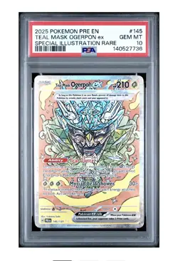 2025 POKEMON PRE EN-PRISMATIC EVOLUTIONS #145 TEAL MASK OGERPON EX PSA 10 - Image 1