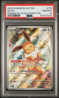 Pokemon Eevee Prismatic Evolutions ETB Promo SVP EN 173 PSA 10 Gem Mint - Image 1