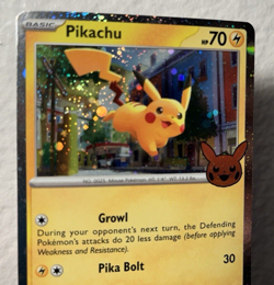 Pikachu 018/091 Pokemon TCG Trick or Trade 2024 - Cosmos Holo Halloween Stamp - Image 1