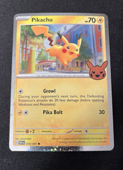 Pikachu 018/091 Pokemon TCG Trick or Trade 2024 - Cosmos Holo Halloween Stamp - Image 4