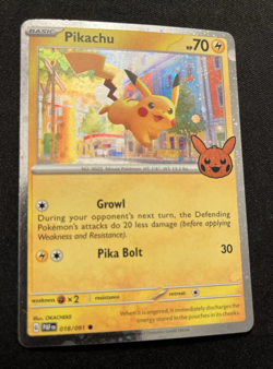Pikachu 018/091 Pokemon TCG Trick or Trade 2024 - Cosmos Holo Halloween Stamp - Image 5