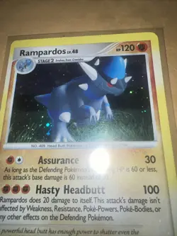 Rampardos 33/123 Mysterious Treasures Holo Rare Pokemon 2007 LP - Image 2