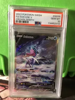 Pokemon TCG Suicune V GG38/GG70 Alternative Art Crown Zenith PSA 10 Gem Mint - Image 1