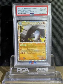2021 Pokemon Celebrations Heartgold Soulsilver #107 Donphan Holo PSA 10 GEM MINT - Image 1