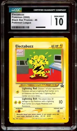 CGC 10 GEM MINT Electabuzz # 46 WOTC Black Star Promo Pokemon Card - Image 2