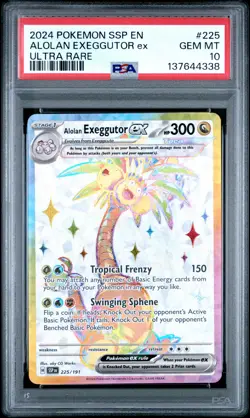 2024 POKEMON SSP EN-SURGING SPARKS ULTRA RARE #225 ALOLAN EXEGGUTOR EX PSA 10 - Image 1
