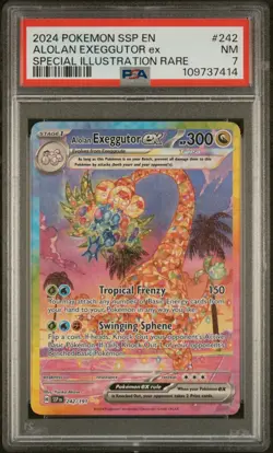 2024 POKEMON SSP EN-SURGING SPARKS #242 ALOLAN EXEGGUTOR EX PSA 7 - Image 1