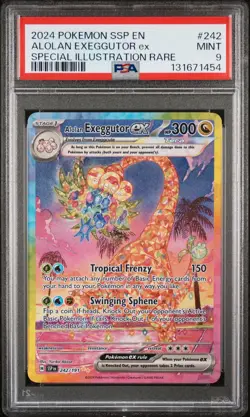 2024 POKEMON SSP EN-SURGING SPARKS #242 ALOLAN EXEGGUTOR EX PSA 9 - Image 1