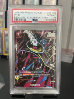 2025 DRAGON BALL SUPER CARD GAME FUSION WORLD RIVALS CLASH #FB04-002 WHIS PSA 10 - Image 1