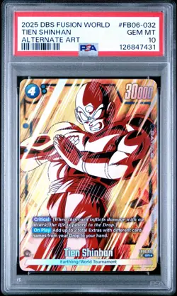2025 DRAGON BALL SUPER CARD GAME FUSION WORLD RIVALS CLASH TIEN SHINHAN PSA 10 - Image 1