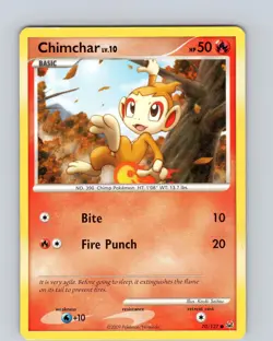 Pokemon TCG Chimchar Lv.10 Platinum 70/127 Regular Common Card Played MP - Image 1