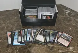 Magic The Gathering Storage Box 8” Cardboard Black White With Lots Of Cards - Image 2
