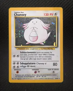 Pokemon Card Chansey 3/102 Set Base Unlimited Rara Holo PLAYED-ITA - Image 1