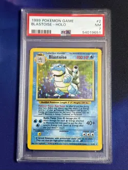 1999 POKEMON BASE SET #2 UNLIMITED BLASTOISE-HOLO PSA 7 - Image 1