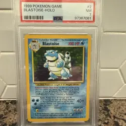 1999 POKEMON BASE SET UNLIMITED #2 BLASTOISE-HOLO PSA 7 - Image 1