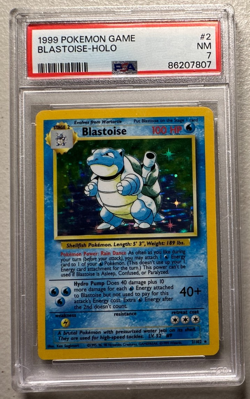 1999 POKEMON BASE SET UNLIMITED#2 BLASTOISE-HOLO PSA 7 - Image 1