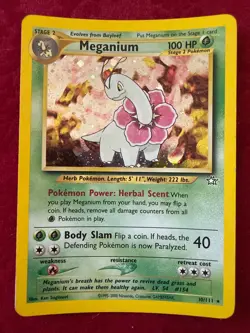 Pokemon TCG Meganium Holo 10/111, Neo Genesis (LP) - Image 1