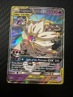 Solgaleo & Lunala GX 75/236 Cosmic Eclipse Pokemon Card Holo GX Tag Team! - Image 1