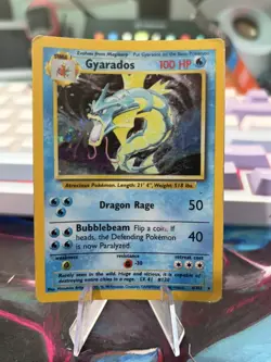 Pokemon Gyarados TCG Base Set Holo Card 6/102 Unlimited Rare HP - Image 1