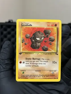 Pokemon TCG Geodude 47/62 Fossil 1st Edition Regular 50 HP Stone Barrage - Image 1