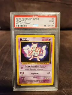 1999 Pokemon Movie Black Star Promo #3 Mewtwo PSA 9 - Image 1