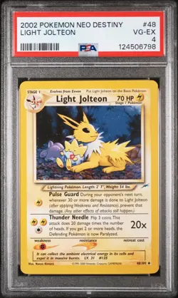2002 Pokemon Neo Destiny 48 Light Jolteon PSA 4 - Image 1