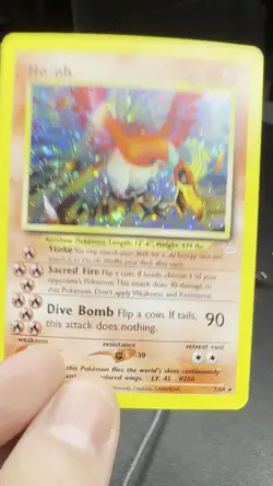 Pokemon Rare Double Holo Error Ho-Oh 7/64 W/ Mouth Swirl Neo Revelation - Image 2