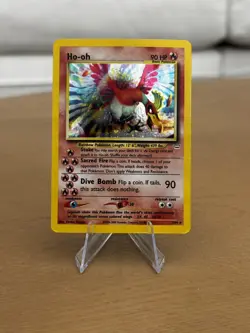 Pokemon Rare Double Holo Error Ho-Oh 7/64 W/ Mouth Swirl Neo Revelation - Image 4