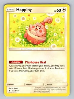 Happiny 161/214 Uncommon SM - Unbroken Bonds NM - LP Pokemon TCG - Image 1