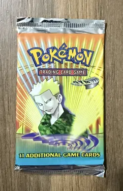 WOTC Pokemon Booster Pack Gym Heroes 2000 Lt. Surge Artwork Vintage (SEALED) - Image 1