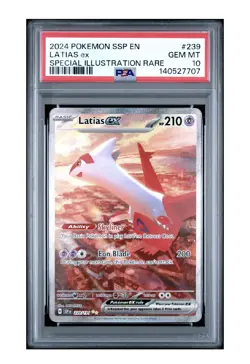 2024 POKEMON SSP EN-SURGING SPARKS SPECIAL ILLUSTRATION RARE LATIAS EX PSA 10 - Image 1