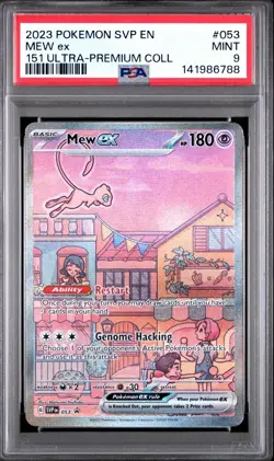 2023 POKEMON SVP EN-SV BLACK STAR PROMO 151 ULTRA-PREM COLL #053 MEW EX PSA 9 - Image 1